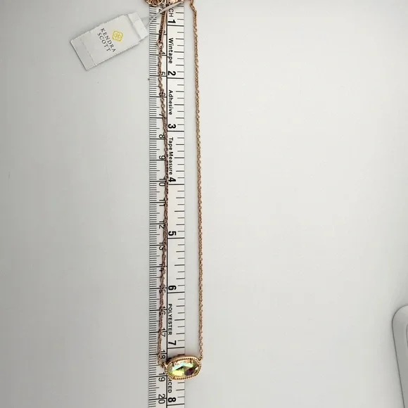 NWT Kendra Scott Gold Chain Necklace with Yellow AB Rhinestone Pendant - Picture 6 of 9